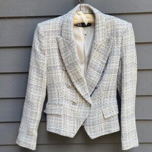 Zara Gray Tweed Blazer